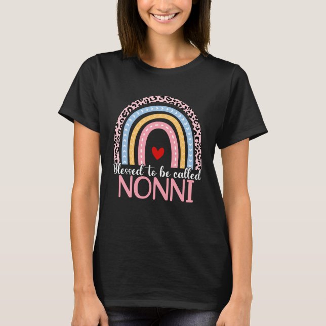 Camiseta Cute Mother s Day Blessed To Be Called Nonni Rainb (Frente)