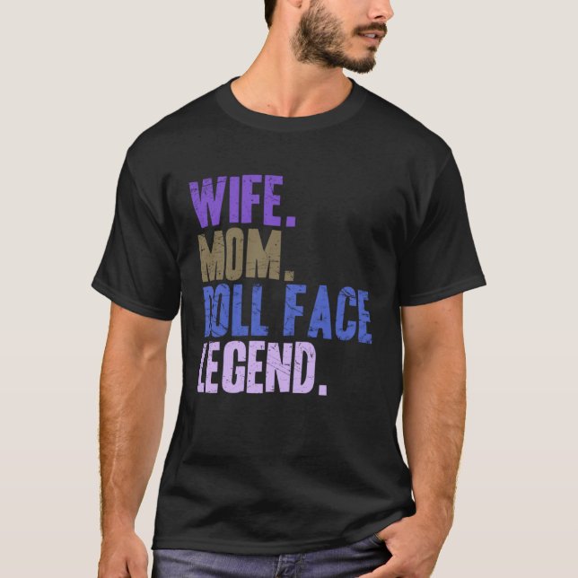Camiseta Cute Mother s Day Wife Mom Doll Face (Frente)