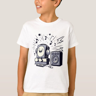 Camiseta Cute Music Lover – Fun Cartoon Kids T-Shirt