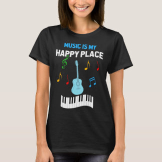 Camiseta Cute Music Musician Tees Music Is My Happy Place