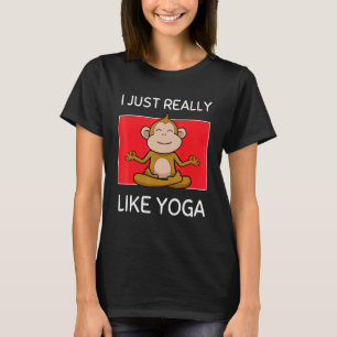 Camiseta Cute Namaste Macaco Eu Só Realmente Gosto de Yoga