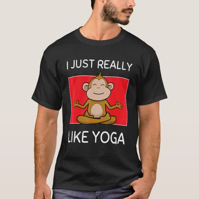 Camiseta Cute Namaste Monkey I Just Really Like Yoga Pilate (Frente)