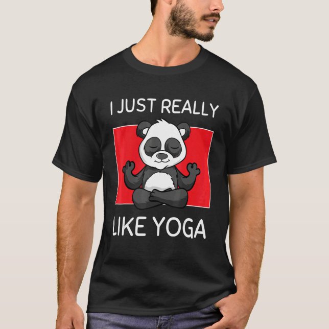 Camiseta Cute Namaste Panda I Just Really Like Yoga Pilates (Frente)