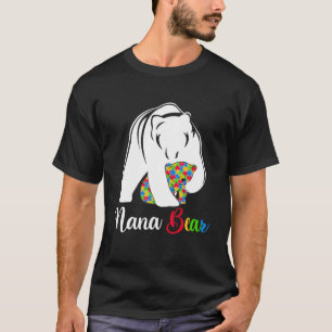 Camiseta Cute Nana Bear Autismo Conhecimento Família Autist