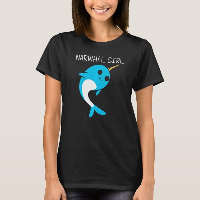 Camiseta Cute Narwhal For Girls Kids Narwhale Narwhal Tusk (Frente)