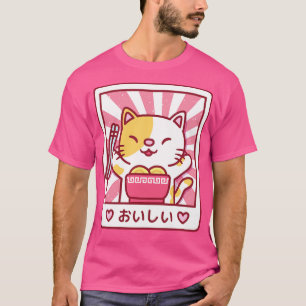 Camiseta Cute Neko Cat ama Ramen Noodles