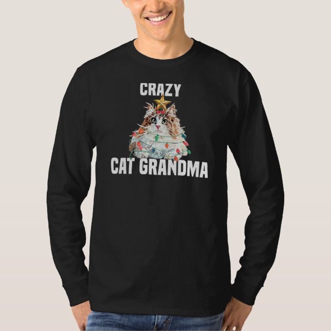 Camiseta Cute Norwegian Forest Cat Fairy Lights Crazy Cat G (Frente)