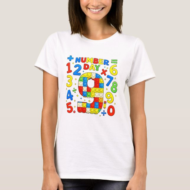 Camiseta Cute Numbers Learning Cartoon Graphic T Shirt Kids (Frente)