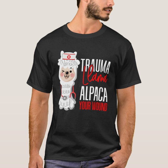 Camiseta Cute Nurse Paramedic EMT  Alpaca Your Wound Trauma (Frente)