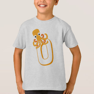 Camiseta Cute O para Octopus - Crianças - Alfabeto ABCD Ing