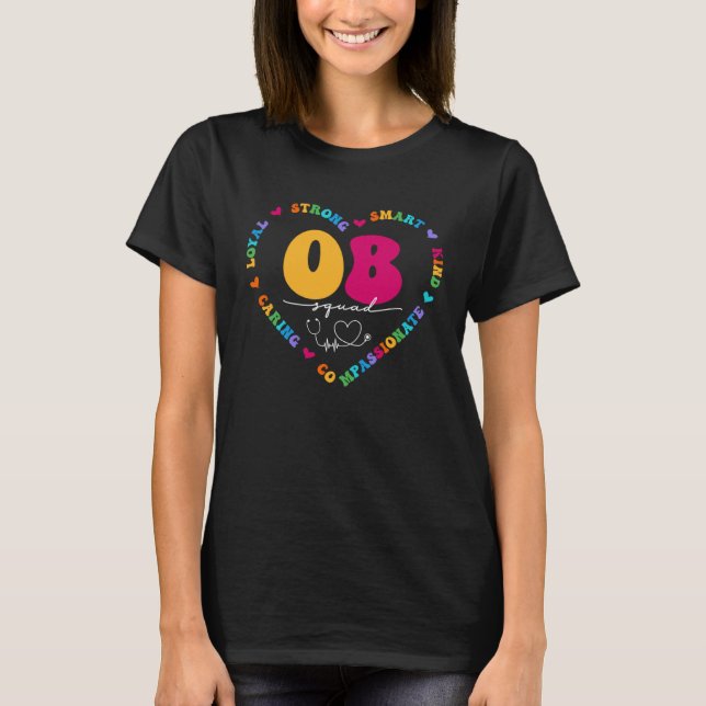 Camiseta Cute OB Nurse Squad School Appreciation Nursing (Frente)