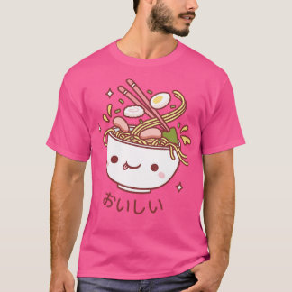 Camiseta Cute Oishii Japonês Ramen Noodles Spilling Toppin