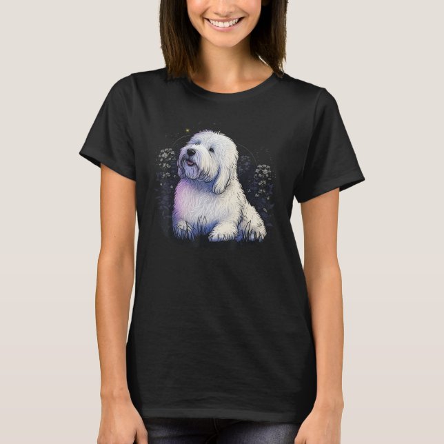 Camiseta Cute Old English Sheepdog Dog on Bobtail  3 (Frente)