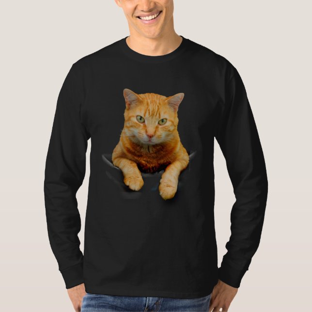 Camiseta Cute Orange Cat in Pocket  Cat (Frente)