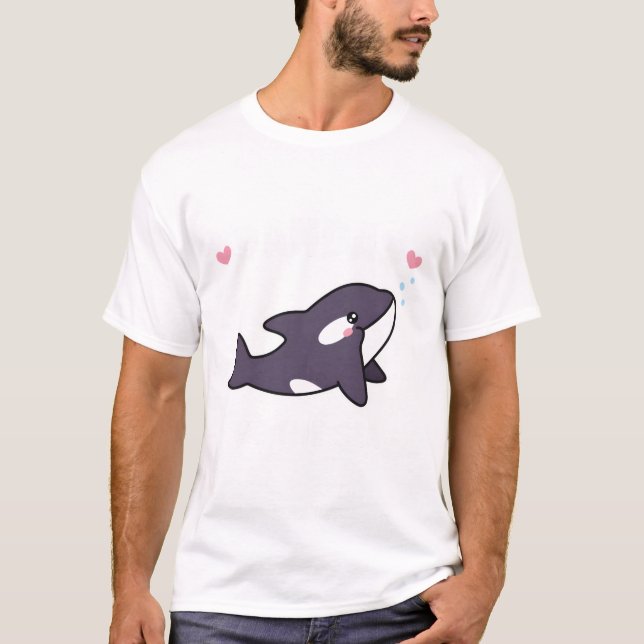 Camiseta Cute Orca Pandas Do Mar Engraçado (Frente)
