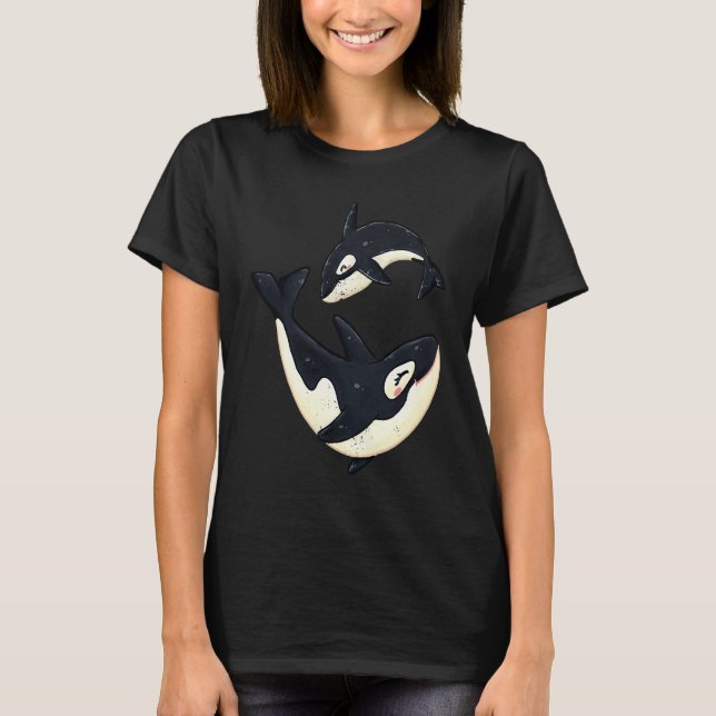 Camiseta Cute Orcas Funny Sea Animal Whale Orca Men Women (Frente)