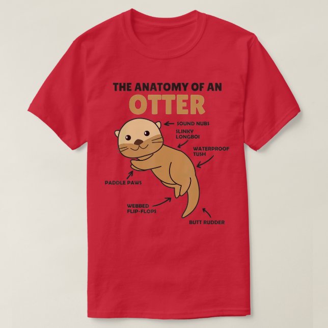 Camiseta Cute Otter Explanation Anatomy Of An Otter  - 3  (Frente do Design)