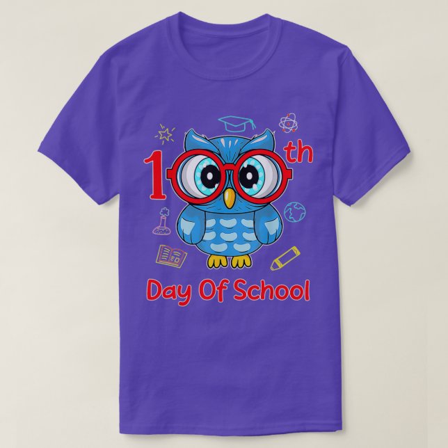 Camiseta Cute Owl 100th Day Of School 100 Days Smarter (Frente do Design)