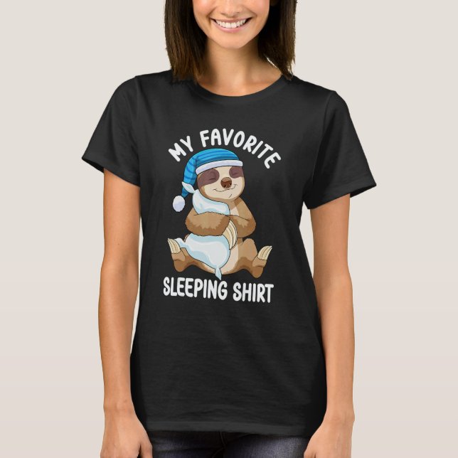 Camiseta Cute Pajama for Women  Nigh Sleeping Sloth 1 (Frente)