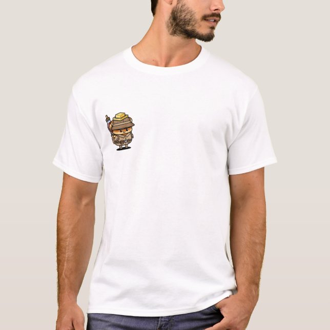 Camiseta Cute Pancake Explorer Character with Butter Hat (Frente)