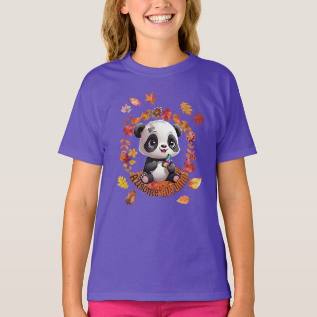 Camiseta Cute Panda “Ausome Autumn” – Fall Autism Awerness (Frente)