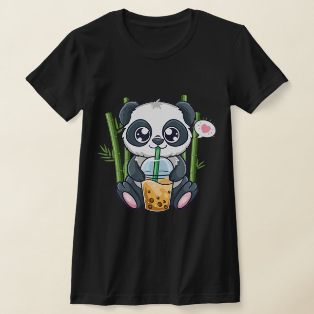 Camiseta Cute Panda Kawaii Anime Otaku Japonês Bubble Boba (Postura )
