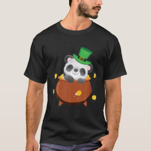 Camiseta Cute Panda Leprechaun Hat Shamrock Lucky St Patric