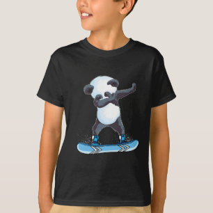 Camiseta Cute Panda Snowboard Esquiando Presentes Dabbing P