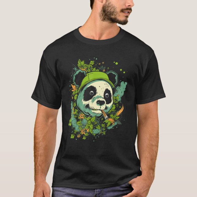 Camiseta Cute Panda Splash Animal Face  Splash Paint Graphi (Frente)