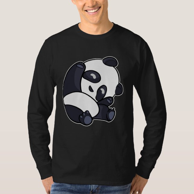 Camiseta Cute Panda Stretches Sleepy Panda for Children (Frente)