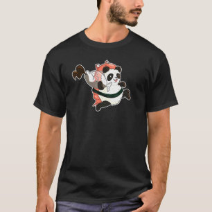 Camiseta Cute Panda Sushi Com Camarão Roubando Molho De Soj