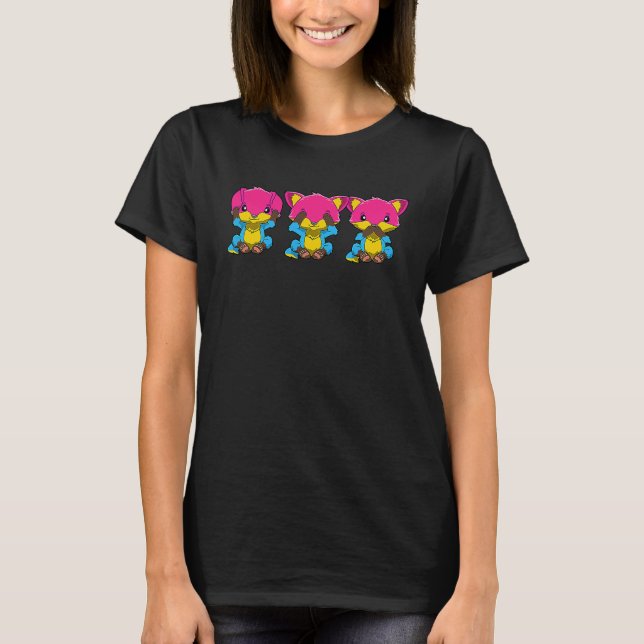 Camiseta Cute Pansexual Foxes (Frente)