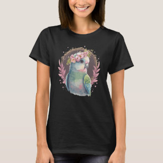 Camiseta Cute Parakeet Bird Flower Crown Pet Birds
