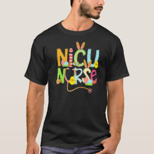 Camiseta Cute Páscoa Enfermeira Nicu Orelhas de Coelho Feli