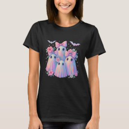 Camiseta Cute Pastel Coquette Ghosts Pink Bows Flowers