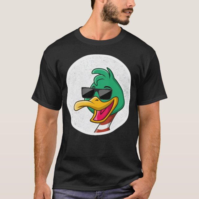 Camiseta Cute Pato Engraçado Cara de Pato Pato Pato Pato pr (Frente)