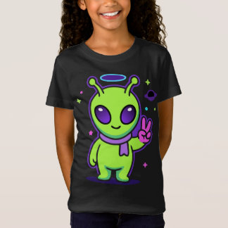 Camiseta Cute Peace Alien Kawaii Space Alien T-Shirt Desi