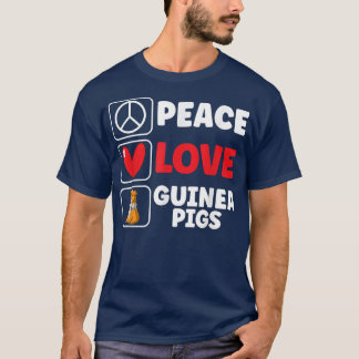Camiseta Cute Peace Love Guinea Pigs