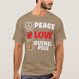 Camiseta Cute Peace Love Guinea Pigs 