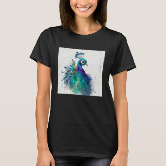 Camiseta Cute Peacock Paint Splatter Colorful Gorgeous Uniq