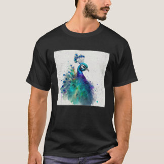 Camiseta Cute Peacock Paint Splatter Colorful Gorgeous Uniq