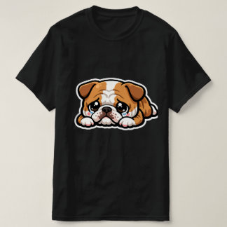 Camiseta Cute Peeking English Bulldog T-Shirt | Funny Baby