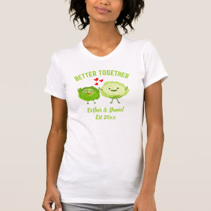 Camiseta Cute Personalizado Kawaii Couve Casais no Dia dos