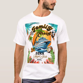 Camiseta Cute Personalized Cruise Ship Family Trip Sunset T