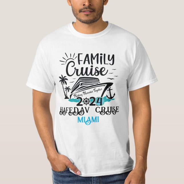 Camiseta Cute Personalized Cruise Ship Family Trip Sunset T (Frente)