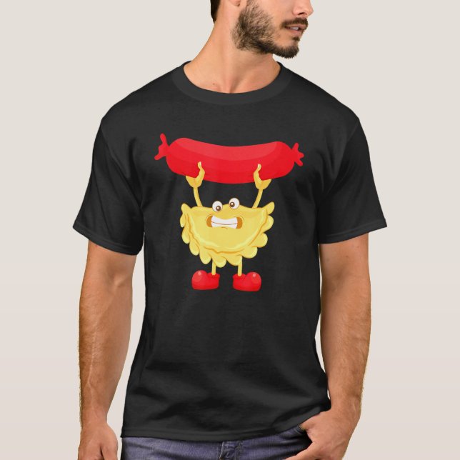 Camiseta Cute Pierogi Kielbasa Para Homens Salsicha Polones (Frente)
