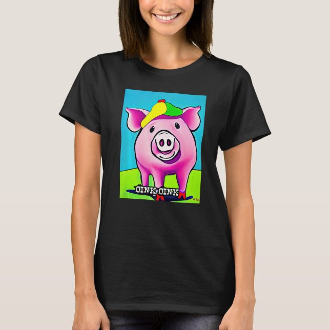 Camiseta Cute Pig Piggie Oink Oink  13 (Frente)
