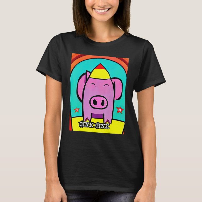 Camiseta Cute Pig Piggie Oink Oink 15 (Frente)