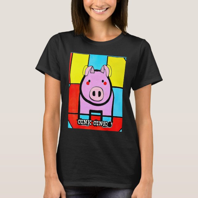 Camiseta Cute Pig Piggie Oink Oink 43 (Frente)