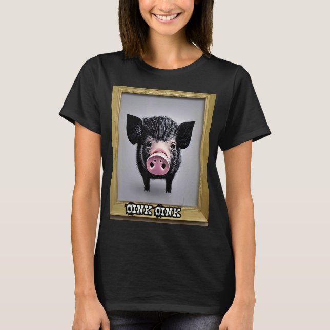 Camiseta Cute Pig Piggie Oink Oink 5 (Frente)